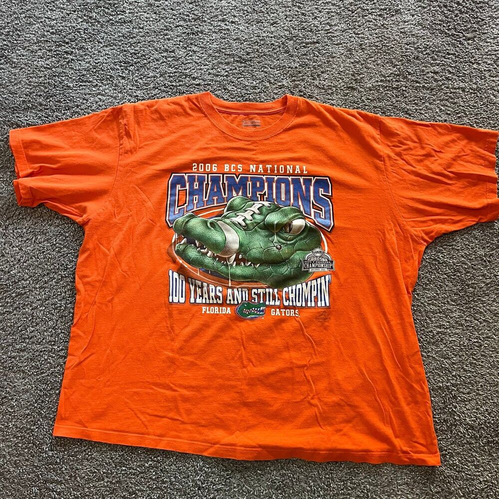 Vintage Y2K 2006 Florida Gators Football T Shirt Reebok Orange Champions Sz 2XL